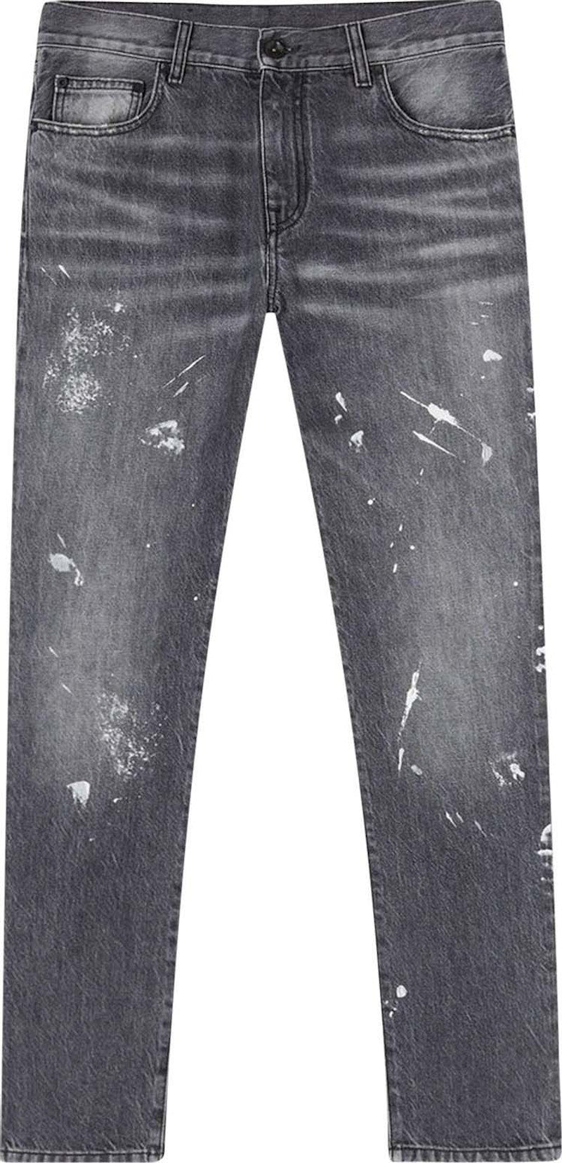 OFF-WHITE Diag Outline Paint Skinny Jean Vintage Grey/White