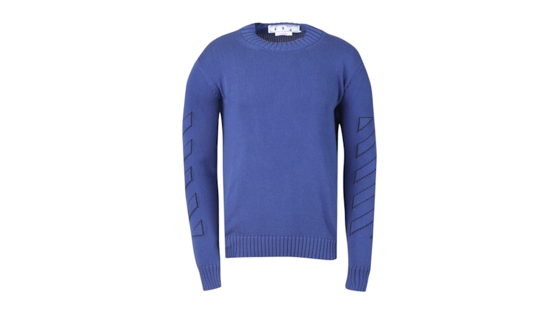 OFF-WHITE Diag Outline Peacock Blue Jumper Blue