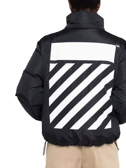 OFF-WHITE Diag Regular Puffer Jacket Black/White