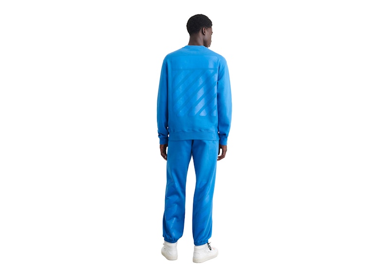 OFF-WHITE Diag Tab Slim Crewneck Light Blue