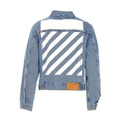 OFF-WHITE Diag Tab Slim Denim Jacket Medium Blue
