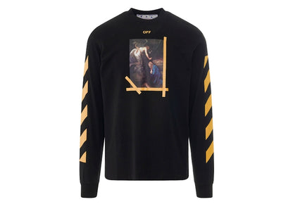 OFF-WHITE Diagonal Arrow Caravaggio Ann Skate L/S Tee Black/Yellow