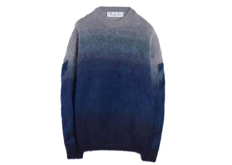 OFF-WHITE Diagonal Brushed Sweater Blue