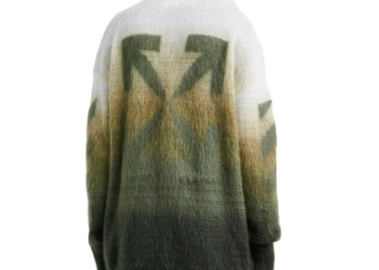 OFF-WHITE Diagonal Brushed Sweater Green