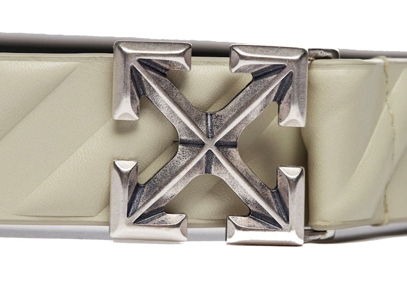 OFF-WHITE Diagonals Belt (FW21) Beige/Silver