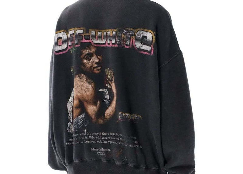 OFF-WHITE Digit Bacchus Cotton Sweatshirt Charcoal Grey