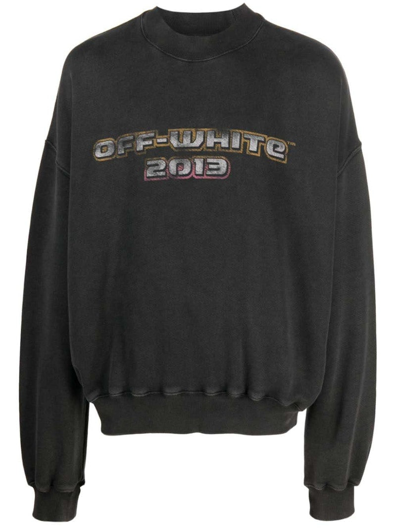 OFF-WHITE Digit Bacchus Cotton Sweatshirt Charcoal Grey
