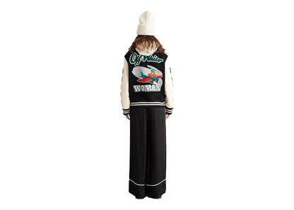 OFF-WHITE Embr Patches Woman Varsity Black/Green/White