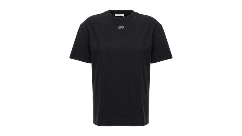 OFF-WHITE Embroidered Stitch Arrow T-Shirt Black