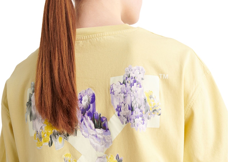 OFF-WHITE Flower Arrow Casual Tee Yellow