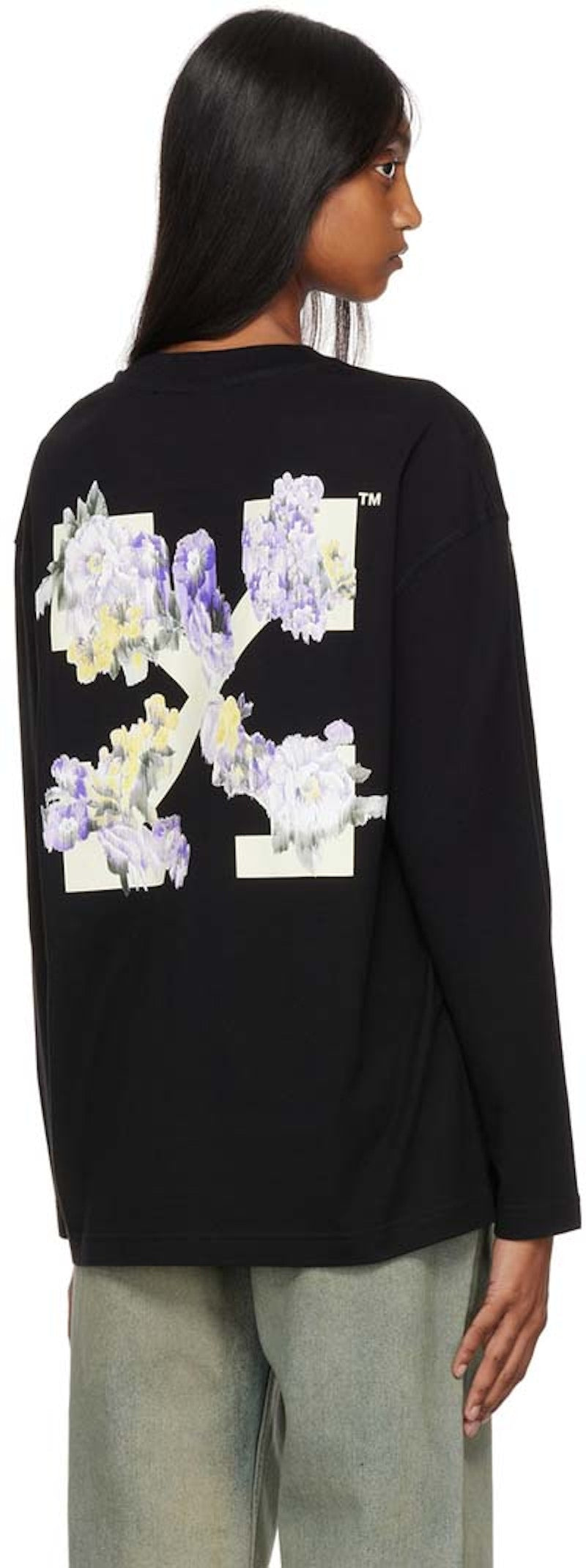 OFF-WHITE Flower Arrow LS Over Cas Tee Black/Multi