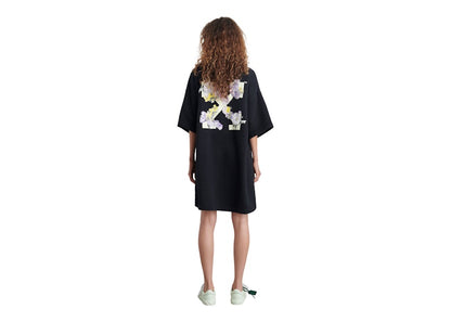 OFF-WHITE Flower Arrow Snap Tee Dress Black