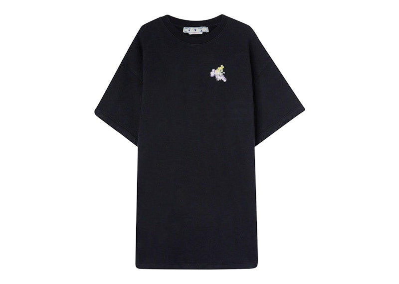 OFF-WHITE Flower Arrow Snap Tee Dress Black
