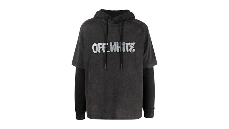 OFF-WHITE GM Vintage Double Sleeve Hoodie Black