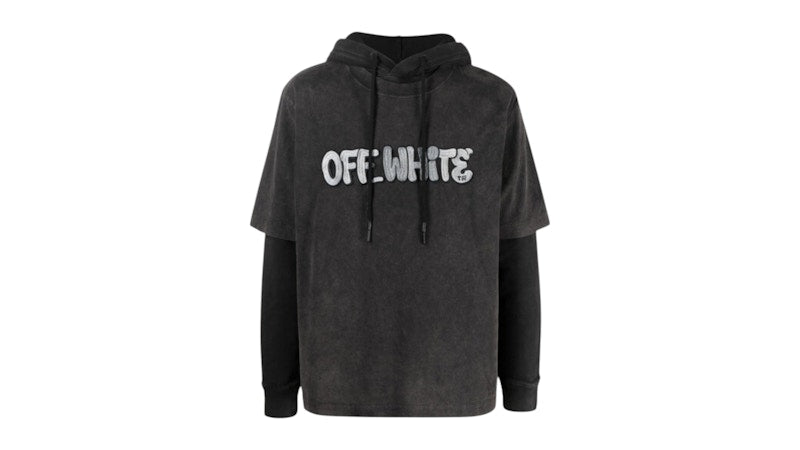 OFF-WHITE Gm Vintage Double Sleeve Hoodie Grey