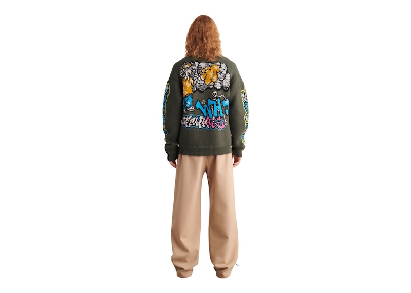 OFF-WHITE Graff Pupp Chunky Knit Military Green