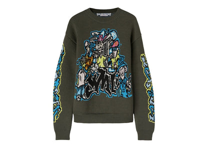 OFF-WHITE Graff Pupp Chunky Knit Military Green