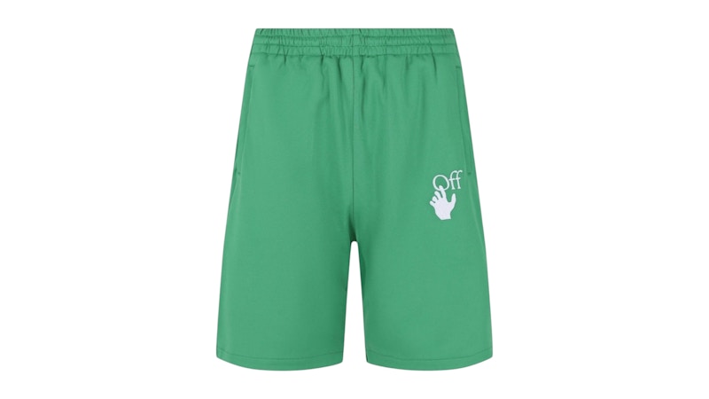 OFF-WHITE Hands Off Logo Skate Fit Track Shorts Green