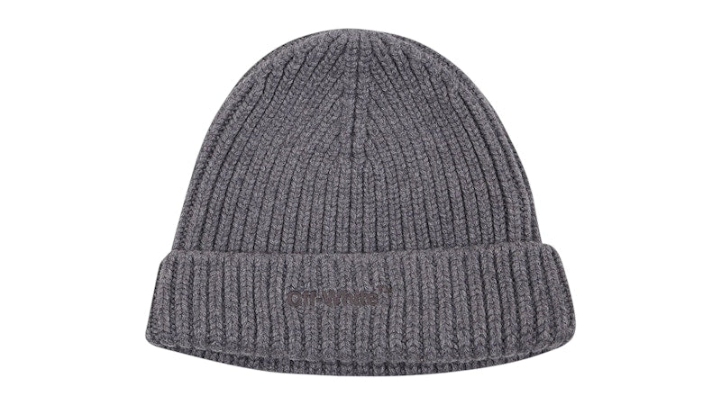 OFF-WHITE Helvet Medium Beanie Grey