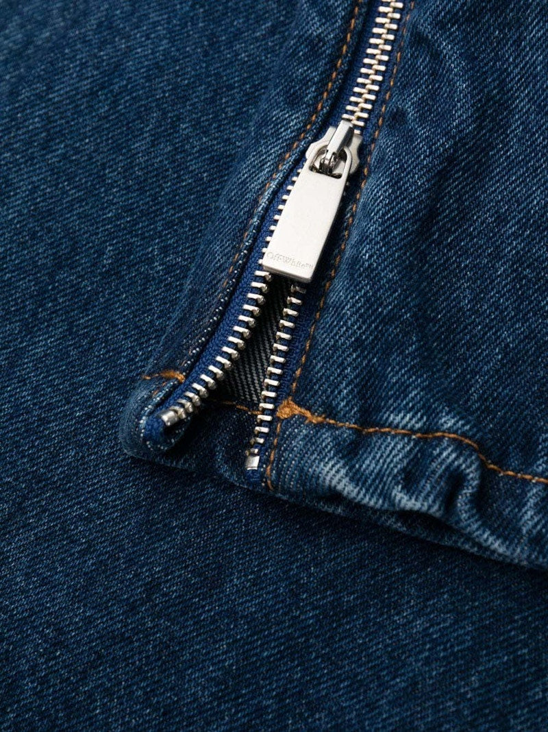 OFF-WHITE High-Waist Straight-Leg Jeans Indigo Blue