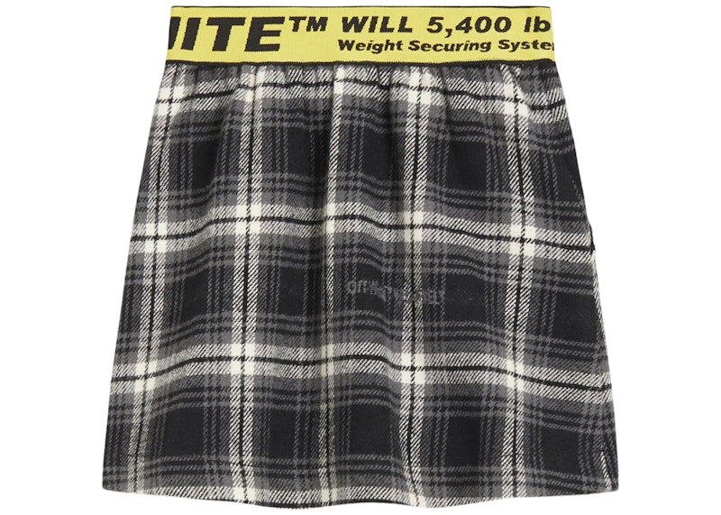 OFF-WHITE Kids Logo Mini Skirt Black/White/Yellow