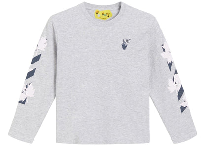 OFF-WHITE Kids Marker L/S T-shirt Grey/Blue