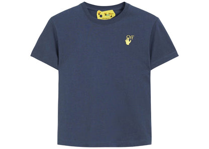 OFF-WHITE Kids Marker S/S T-shirt Navy Blue/Yellow