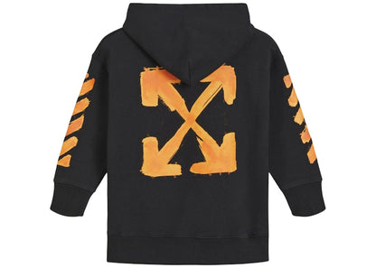 OFF-WHITE Kids Script Logo Hoodie Black/Orange