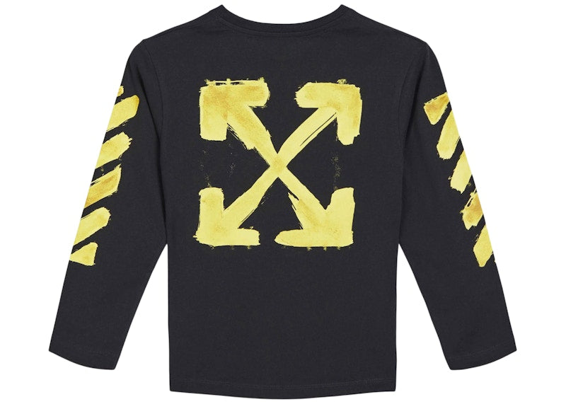 OFF-WHITE Kids Script Logo L/S T-shirt Black/Yellow