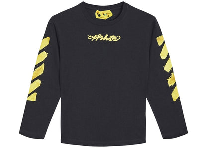 OFF-WHITE Kids Script Logo L/S T-shirt Black/Yellow