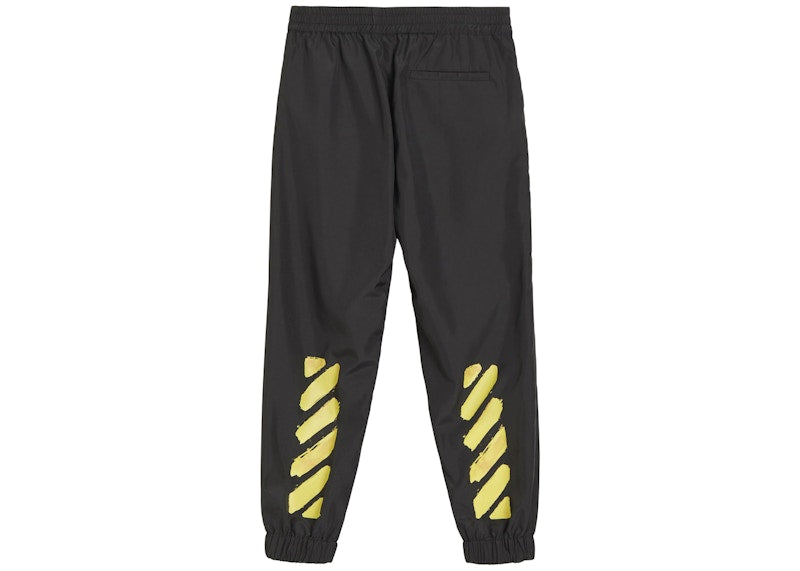 OFF-WHITE Kids Script Logo Pants Black/Yellow