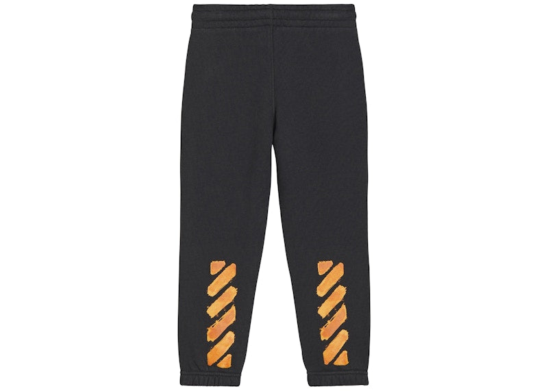 OFF-WHITE Kids Script Logo Sweatpants Black/Orange