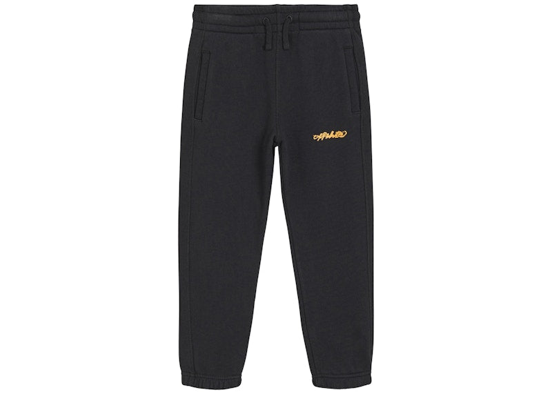 OFF-WHITE Kids Script Logo Sweatpants Black/Orange