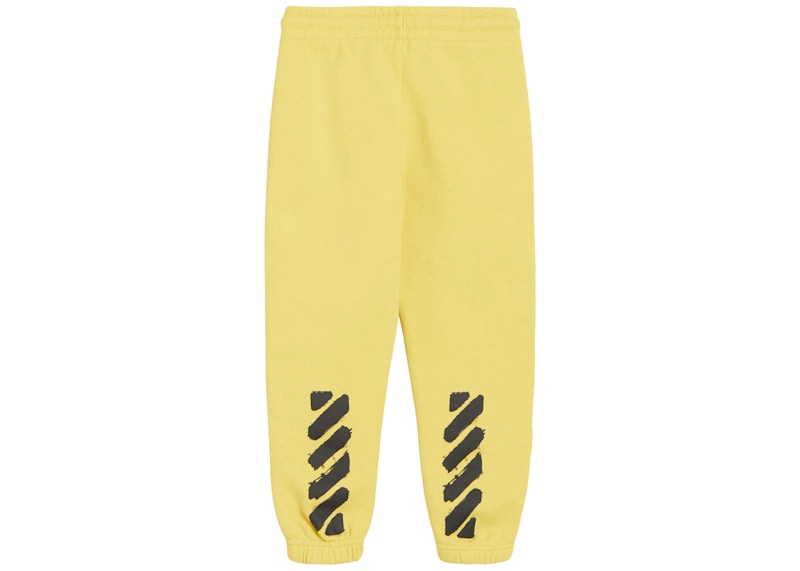 OFF-WHITE Kids Script Logo Sweatpants Yellow/Black
