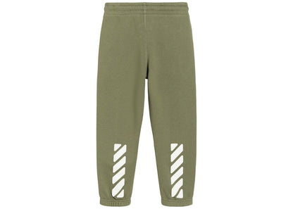 OFF-WHITE Kids Stamp Sweatpants Military Green/Pink