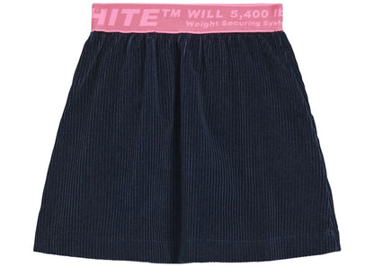 OFF-WHITE Kids Velvet Mini Skirt Navy Blue/Pink