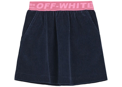 OFF-WHITE Kids Velvet Mini Skirt Navy Blue/Pink