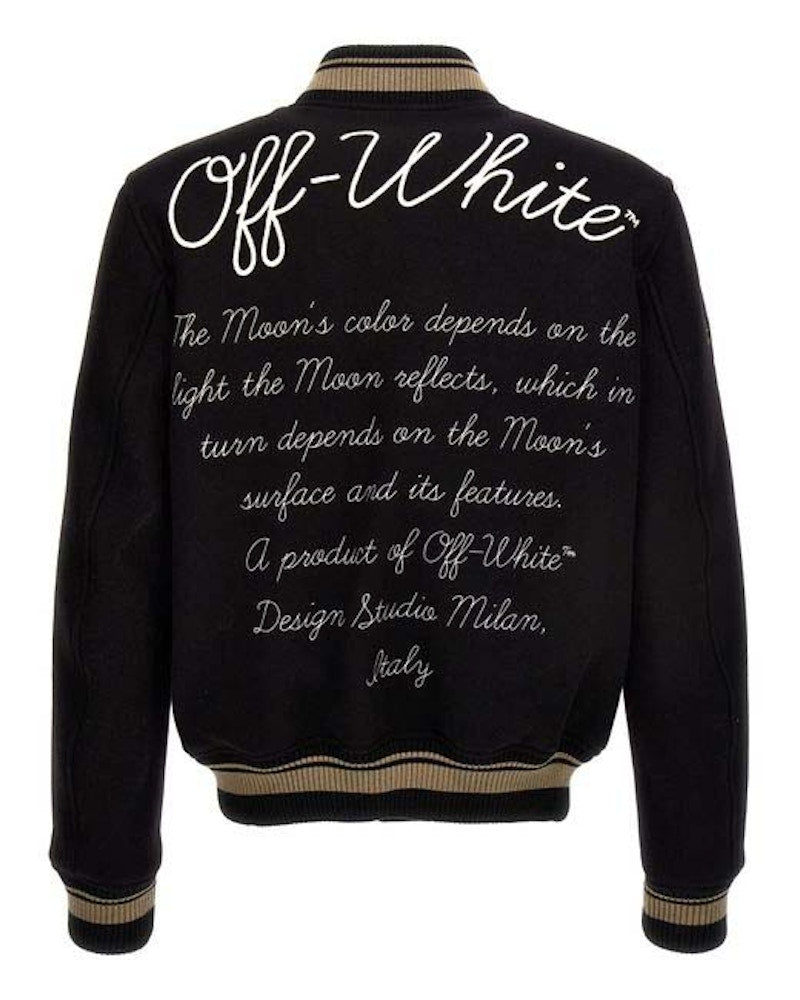 OFF-WHITE Logo-Applique Bomber Jacket Black