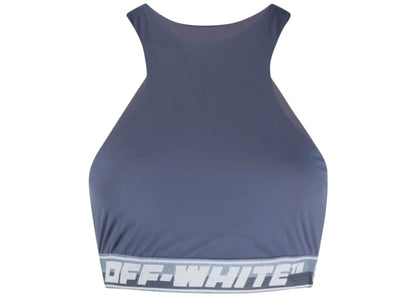OFF-WHITE Logo-Band Bra Top Aegean Blue