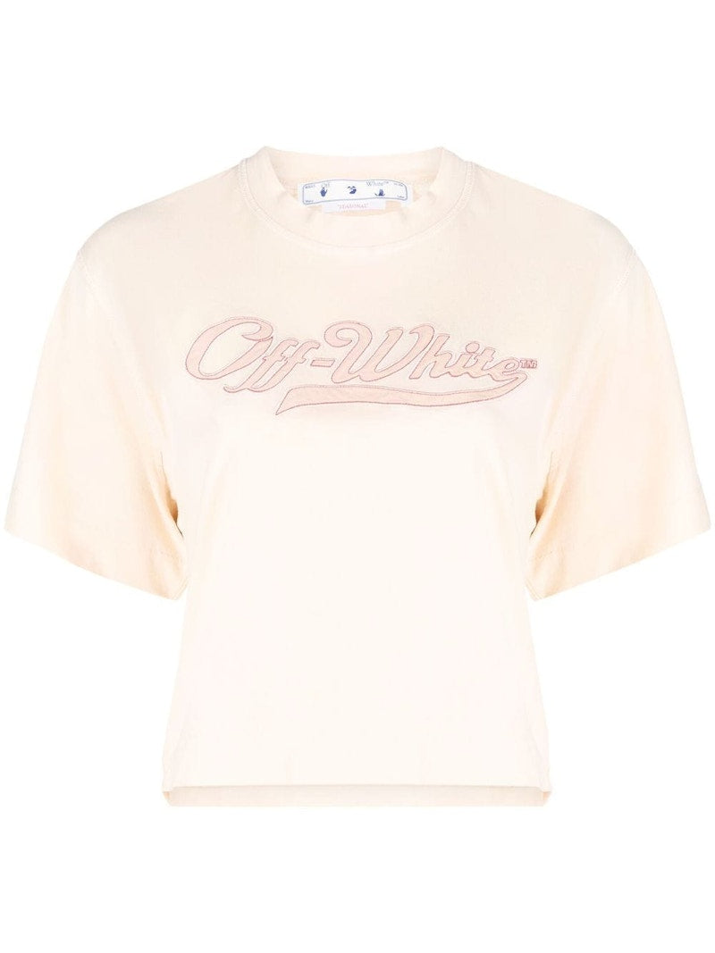 OFF-WHITE Logo-Embroidered T-Shirt Light Pink