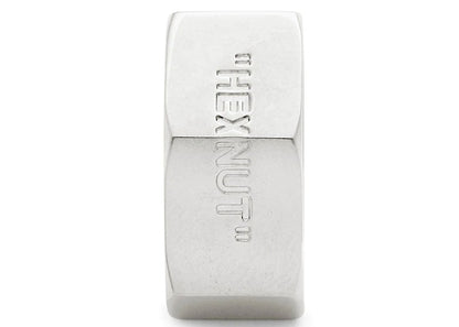 OFF-WHITE Logo Hex Nut Ring Silver