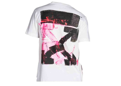 OFF-WHITE Logo-Print Cotton T-shirt White/Fuchsia
