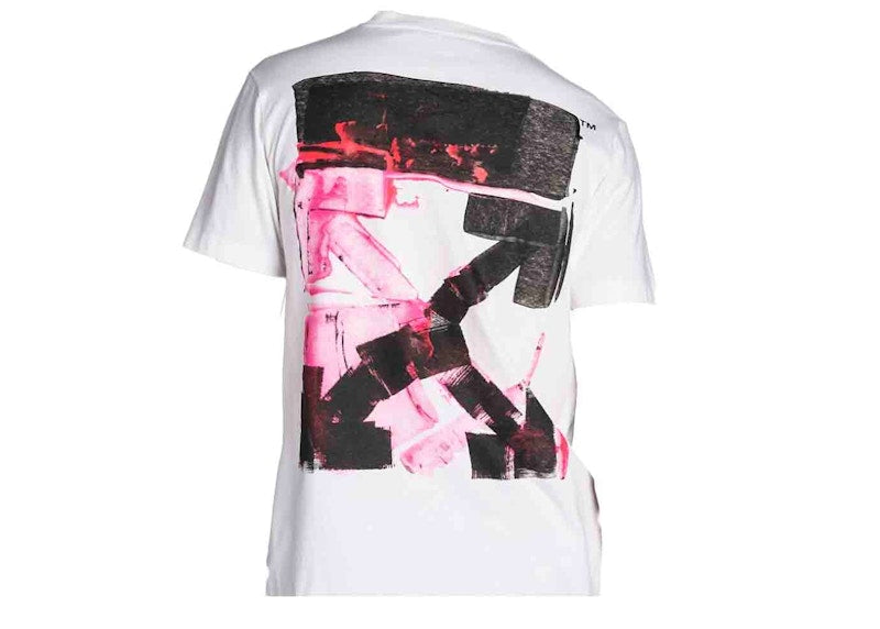 OFF-WHITE Logo-Print Cotton T-shirt White/Fuchsia