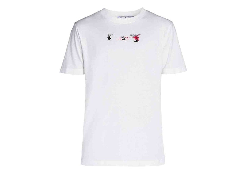 OFF-WHITE Logo-Print Cotton T-shirt White/Fuchsia