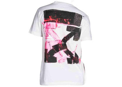 OFF-WHITE Logo-Print Cotton T-shirt White/Fuschia