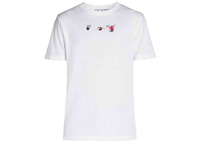 OFF-WHITE Logo-Print Cotton T-shirt White/Fuschia