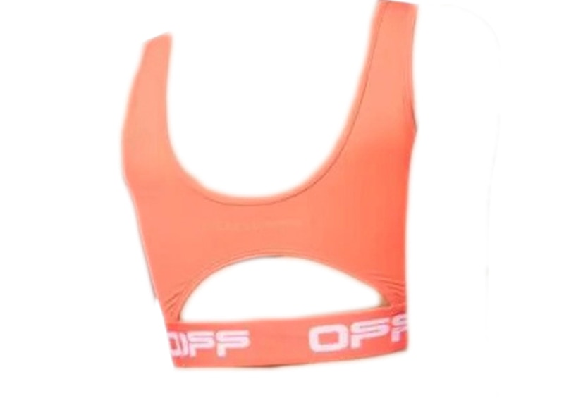 OFF-WHITE Logo-Print Sports Bra Orange
