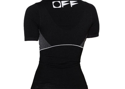 OFF-WHITE Logo-Print Womens T-shirt Black