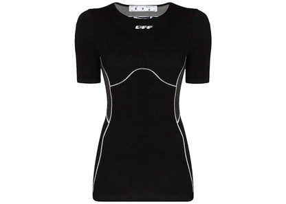 OFF-WHITE Logo-Print Womens T-shirt Black
