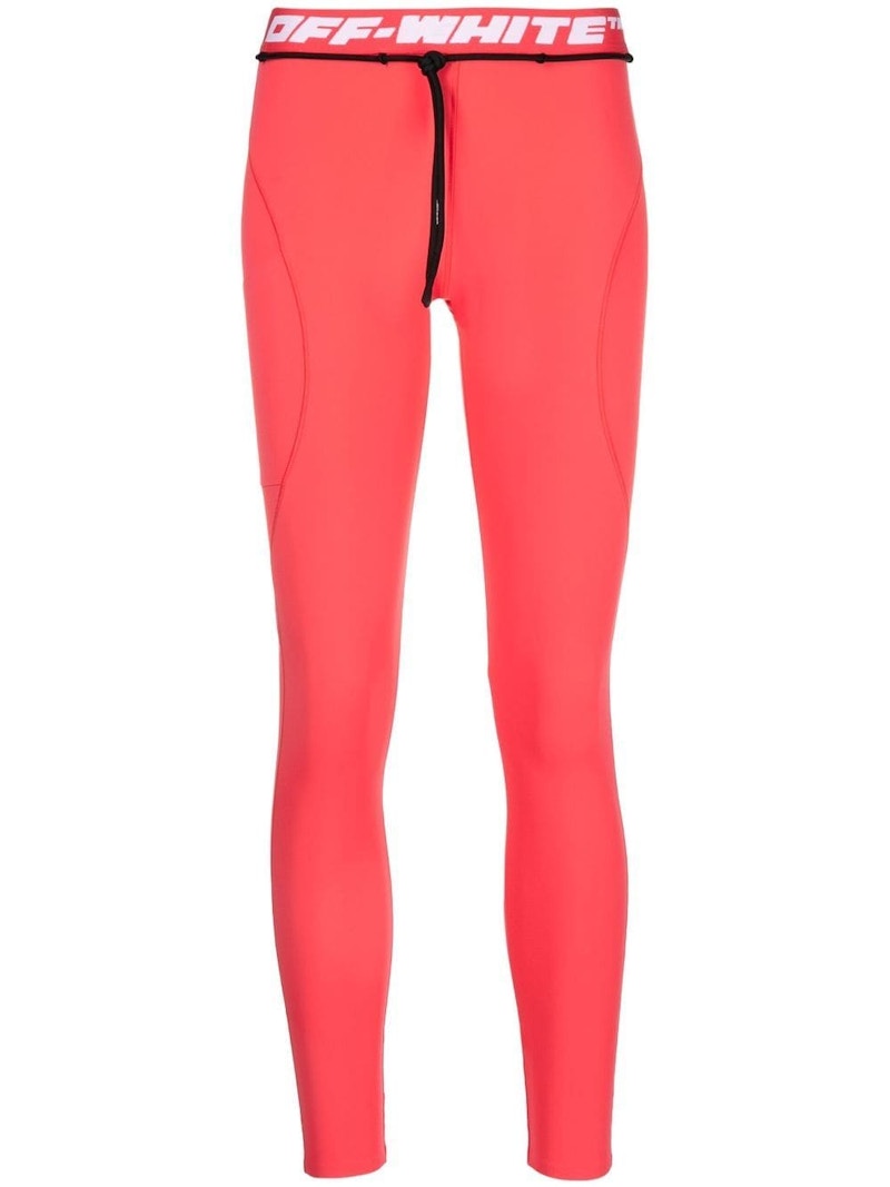 OFF-WHITE Logo-Tape Performance Leggings Light Red